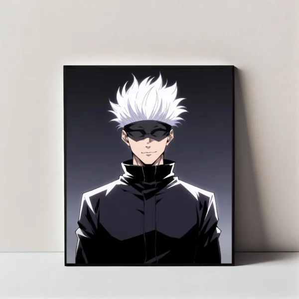 Satoru Gojo Blindfold Jujutsu Kaisen Wall Art Frame