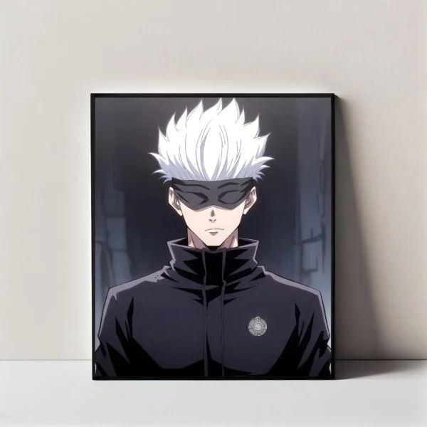 Satoru Gojo Minimalist Blindfold | Wall Art Frame