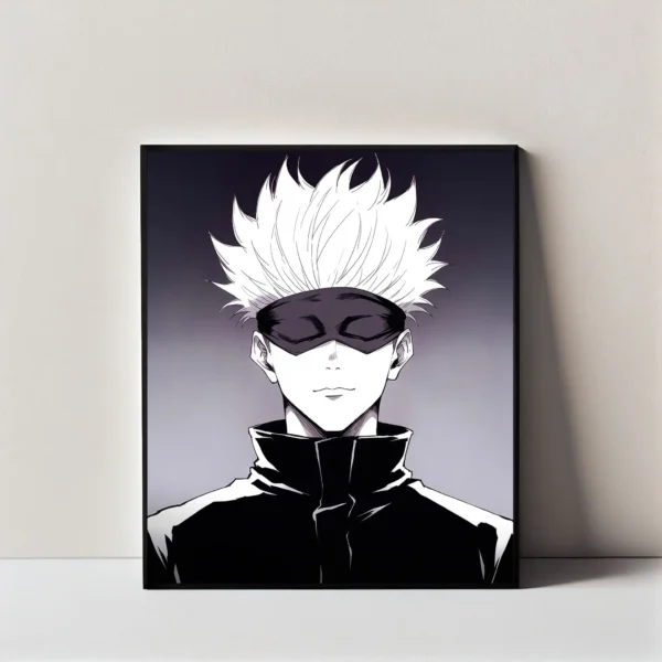 Satoru Gojo Monochrome Jujutsu Kaisen Wall Art Frame