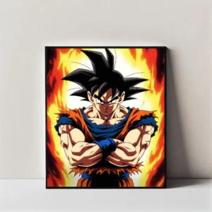Son Goku Flame Aura Wall Art Frame
