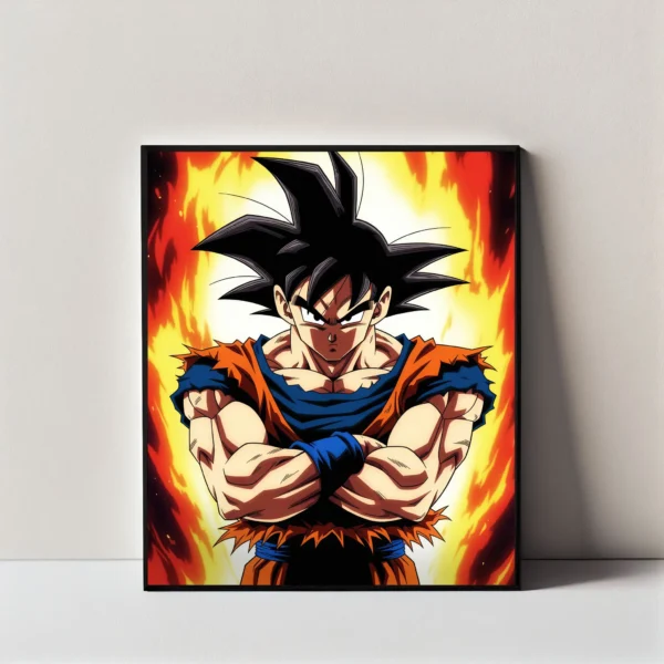 Son Goku Flame Aura Wall Art Frame